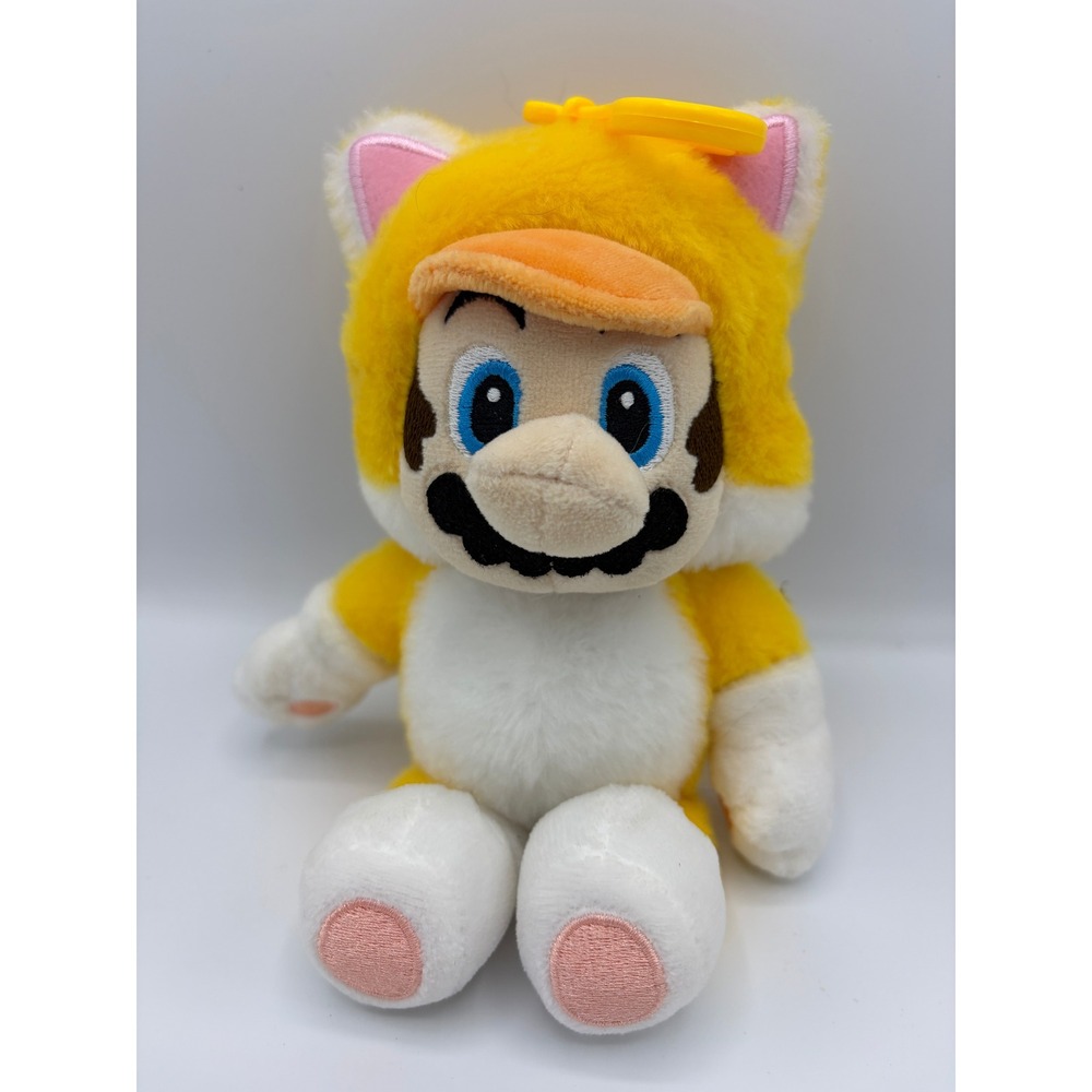 Nintendo Super Mario Power-Up Collection Cat Mario Clip-On Plush Yellow 8 Inch